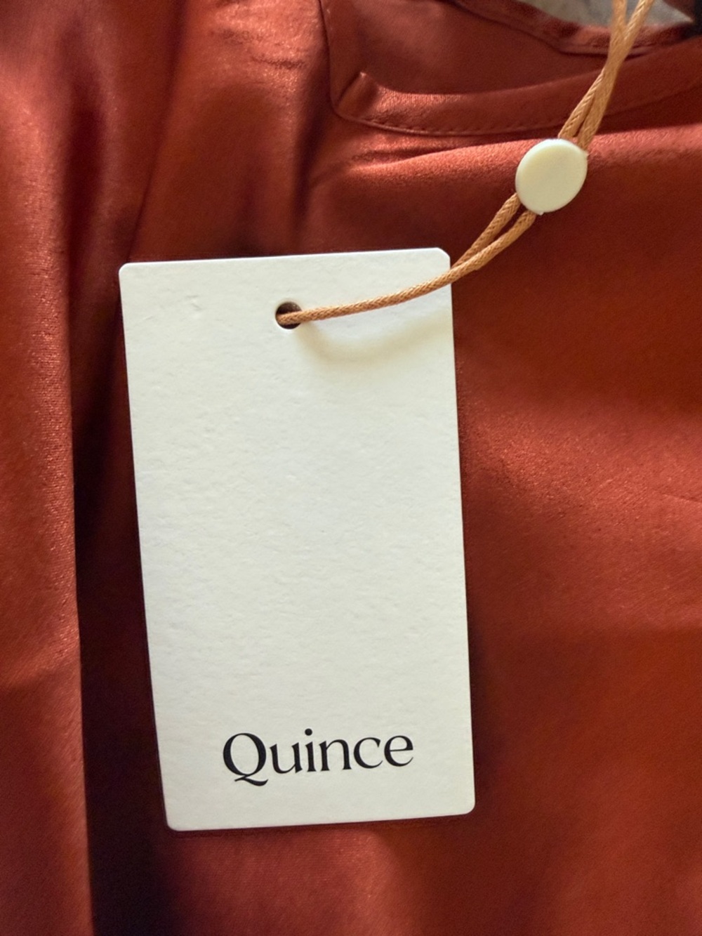 NWT Quince 100% Washable Silk Slip Dress in Paprika Red - Small - Picture 6 of 15